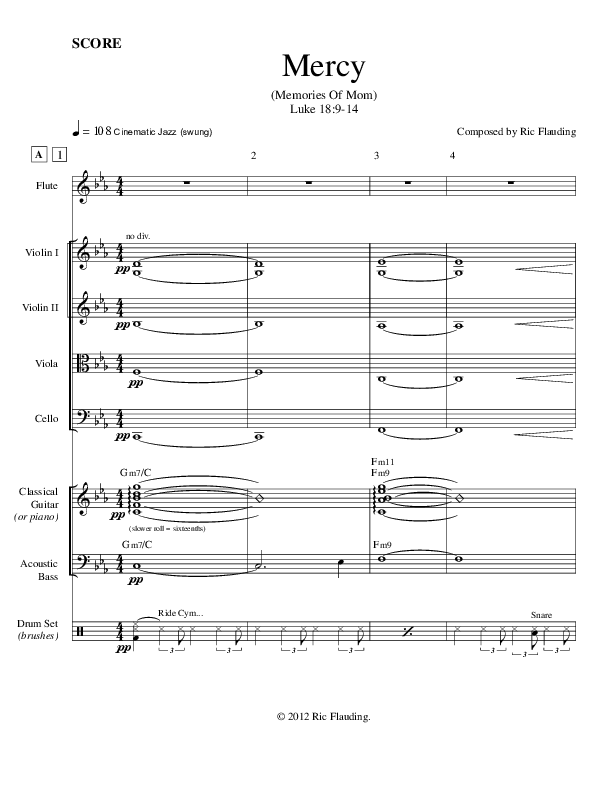 Mercy (Memories Of Mom) (Instrumental) Conductor's Score (Ric Flauding)