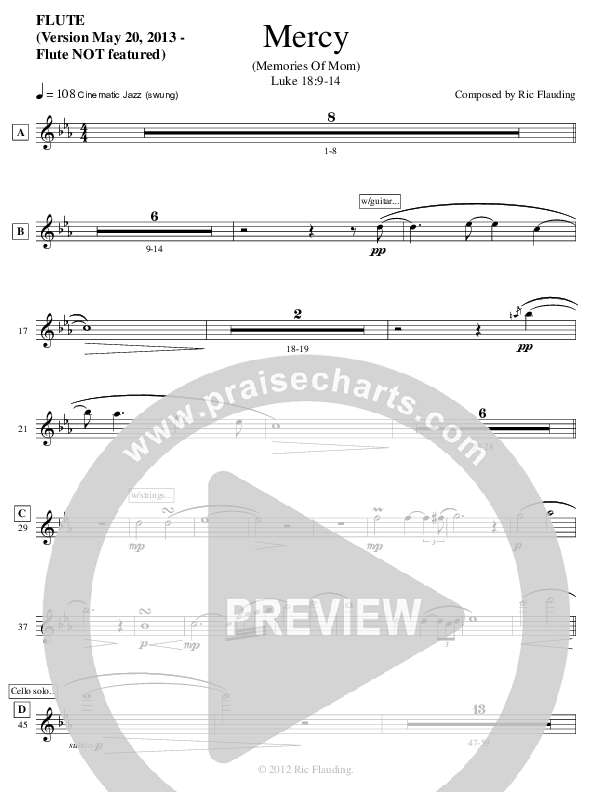 Mercy (Memories Of Mom) (Instrumental) Flute (Ric Flauding)