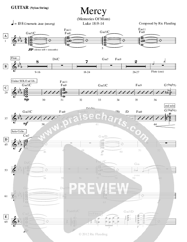 Mercy (Memories Of Mom) (Instrumental) Guitar (Ric Flauding)