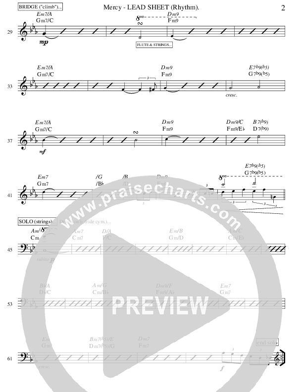 Mercy (Memories Of Mom) (Instrumental) Lead Sheet (SAT) (Ric Flauding)