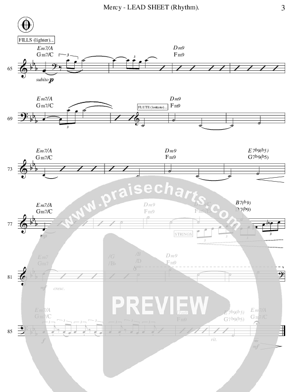 Mercy (Memories Of Mom) (Instrumental) Lead Sheet (SAT) (Ric Flauding)