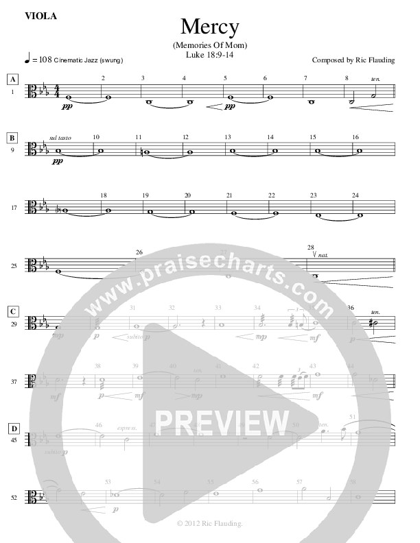 Mercy (Memories Of Mom) (Instrumental) Viola (Ric Flauding)