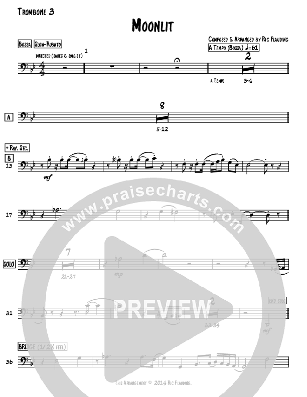 Moonlit (Instrumental) Trombone 3 (Ric Flauding)