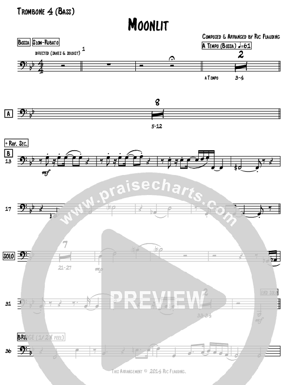Moonlit (Instrumental) Trombone 4 (Ric Flauding)