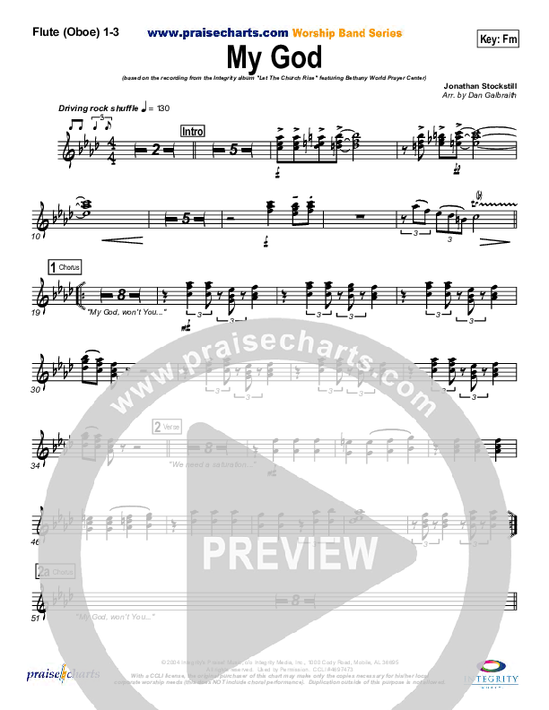 My God Flute/Oboe 1/2/3 (Bethany Music / Jonathan Stockstill)
