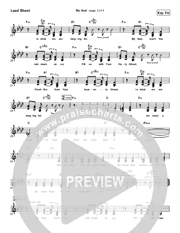 My God Lead Sheet (Bethany Music / Jonathan Stockstill)