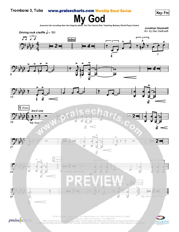 My God Trombone 3/Tuba (Bethany Music / Jonathan Stockstill)