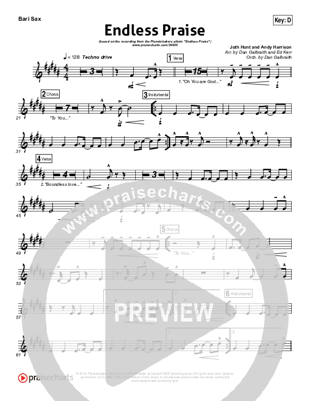 Endless Praise Bari Sax (Planetshakers)