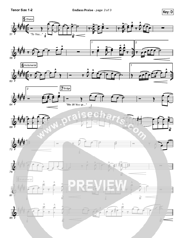 Endless Praise Tenor Sax 1/2 (Planetshakers)