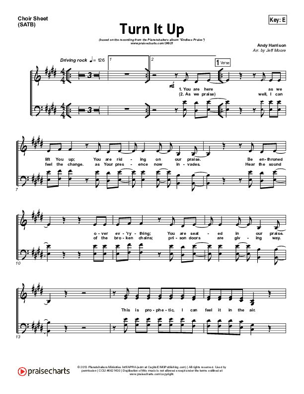 Turn It Up Choir Vocals (SATB) (Planetshakers)