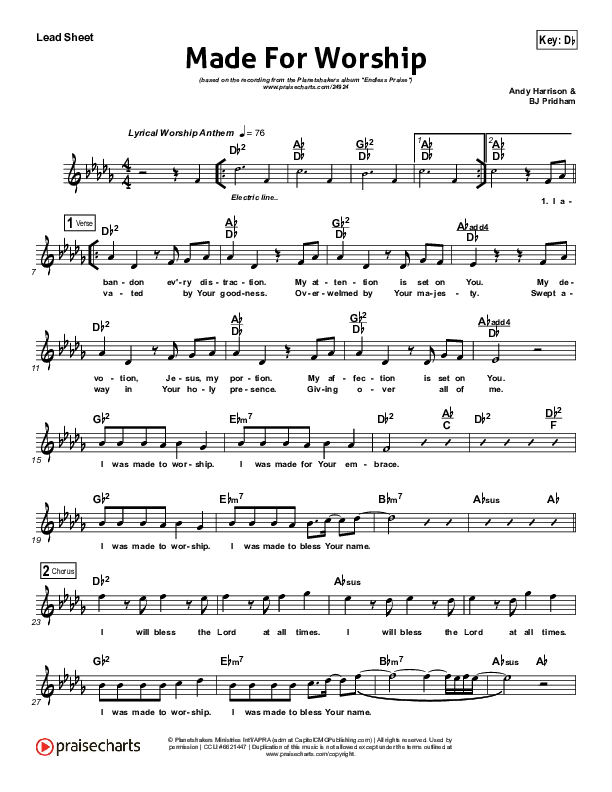 Made For Worship Lead (SAT) (Planetshakers)