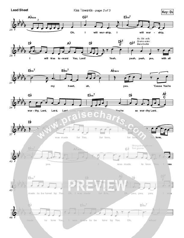 Kiss Towards Lead Sheet (Planetshakers)