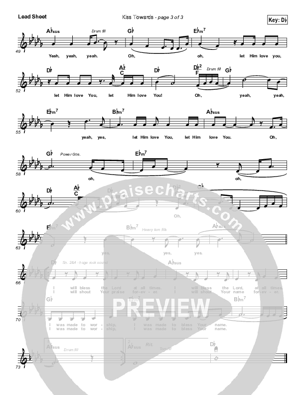 Kiss Towards Lead Sheet (Planetshakers)