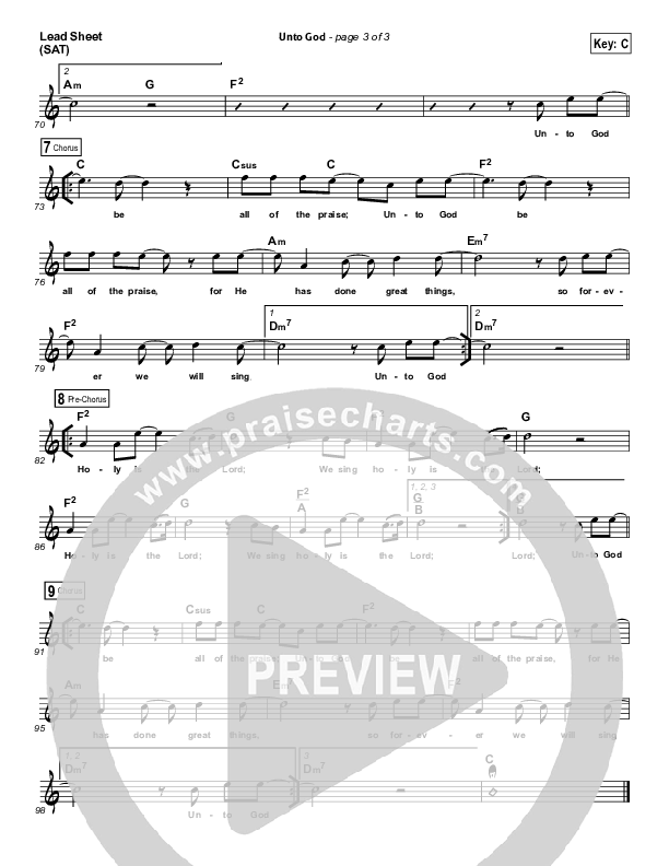 Unto God Lead (SAT) (Planetshakers)