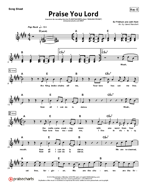 Praise You Lord Lead (SAT) (Planetshakers)