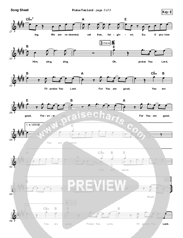 Praise You Lord Lead (SAT) (Planetshakers)