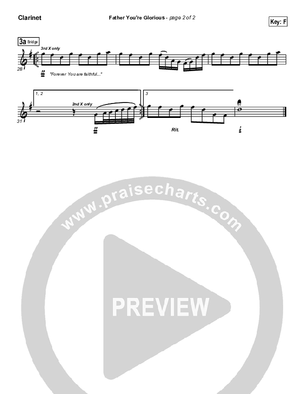 Father You're Glorious Clarinet (Bethany Music / Jonathan Stockstill)