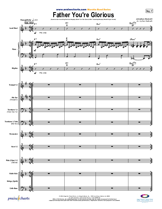Father You're Glorious Conductor's Score (Bethany Music / Jonathan Stockstill)