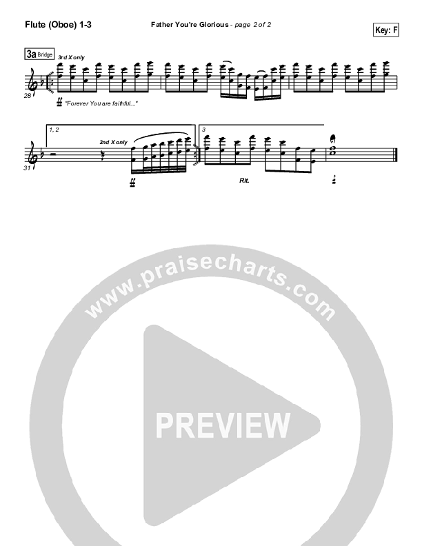Father You're Glorious Flute/Oboe 1/2/3 (Bethany Music / Jonathan Stockstill)