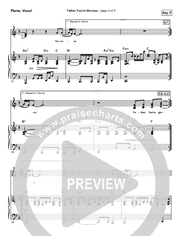 Father You're Glorious Lead & Piano (Bethany Music / Jonathan Stockstill)