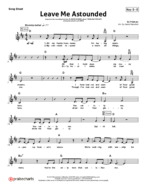 Leave Me Astounded Lead (SAT) (Planetshakers)