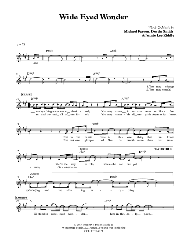 Wide Eyed Wonder Lead Sheet (Here Be Lions)