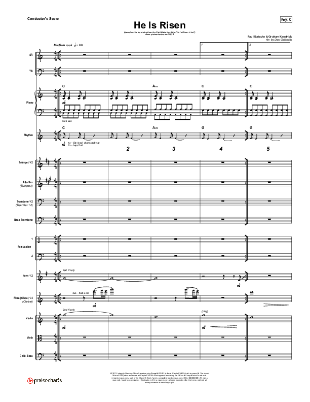 He Is Risen Conductor's Score (Paul Baloche)