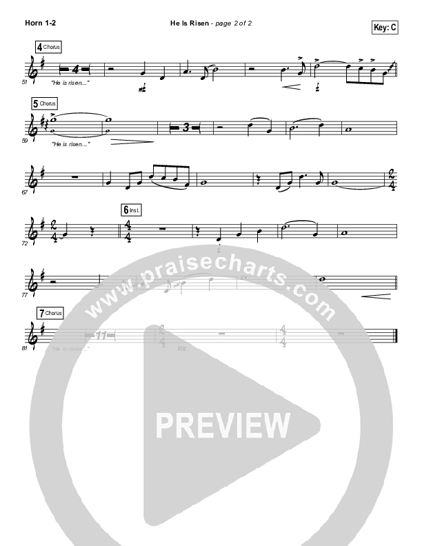 He Is Risen Brass Pack (Paul Baloche)