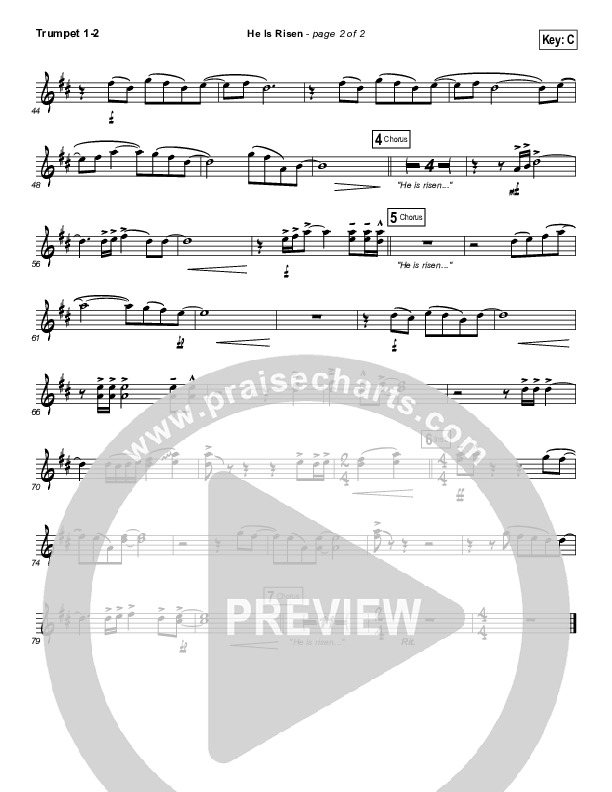 He Is Risen Trumpet 1,2 (Paul Baloche)