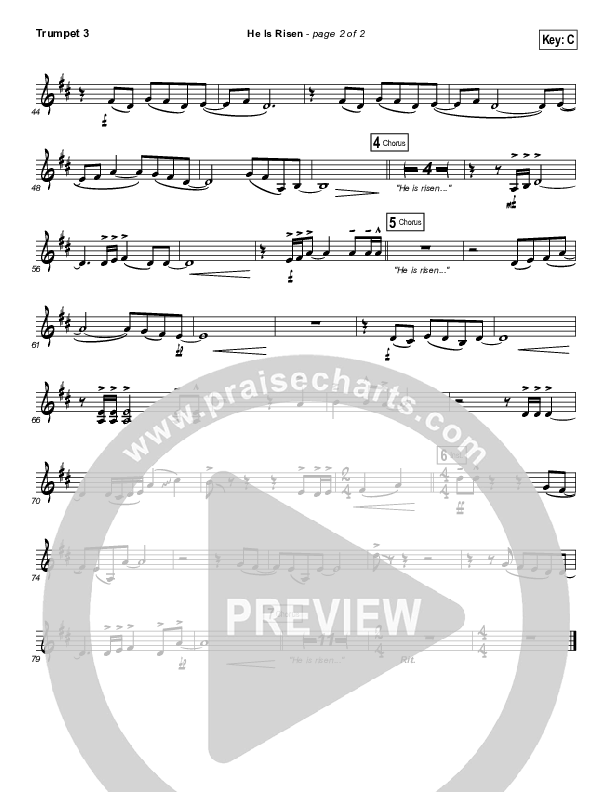 He Is Risen Trumpet 3 (Paul Baloche)