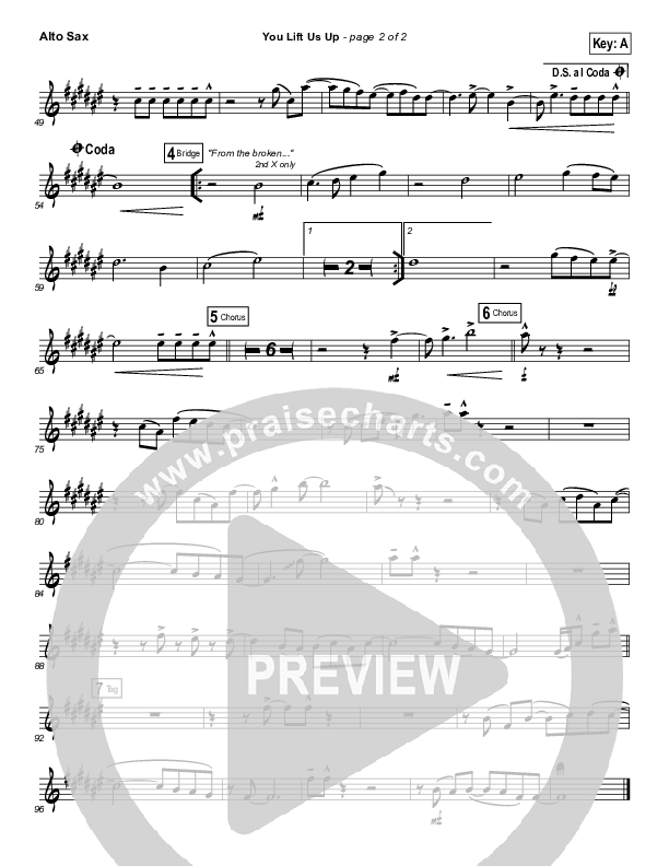 You Lift Us Up Alto Sax (Paul Baloche)