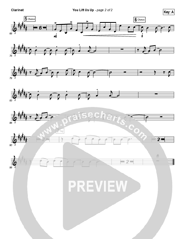 You Lift Us Up Clarinet (Paul Baloche)