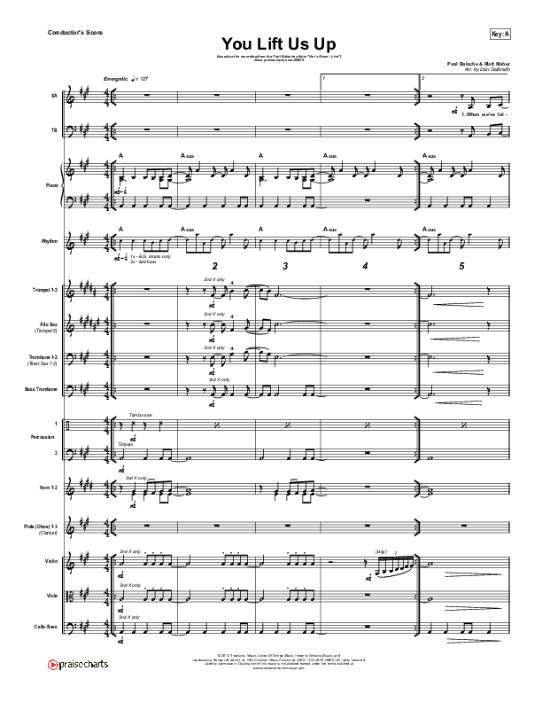 You Lift Us Up Conductor's Score (Paul Baloche)
