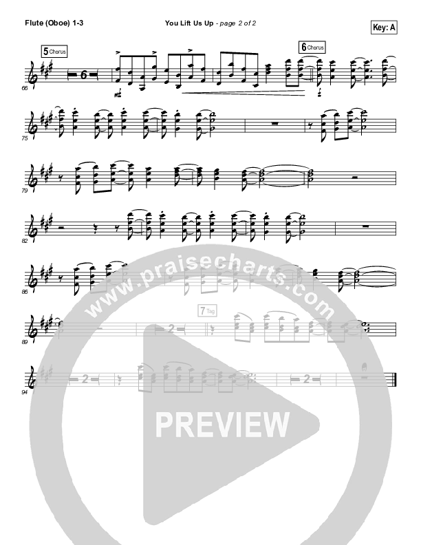 You Lift Us Up Flute/Oboe 1/2/3 (Paul Baloche)