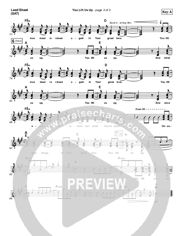 You Lift Us Up Lead Sheet (SAT) (Paul Baloche)