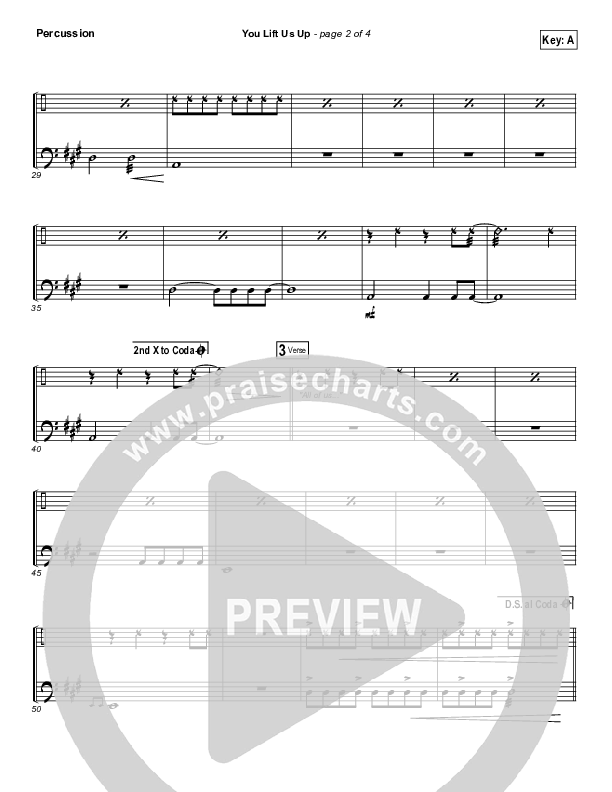 You Lift Us Up Percussion (Paul Baloche)