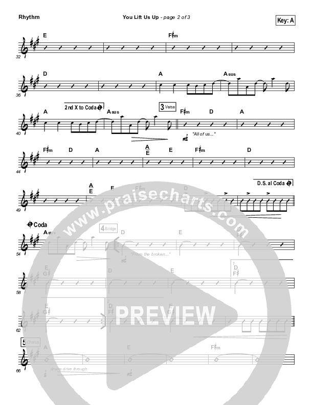 You Lift Us Up Rhythm Chart (Paul Baloche)