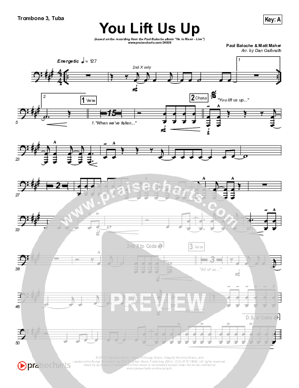 You Lift Us Up Trombone 3/Tuba (Paul Baloche)