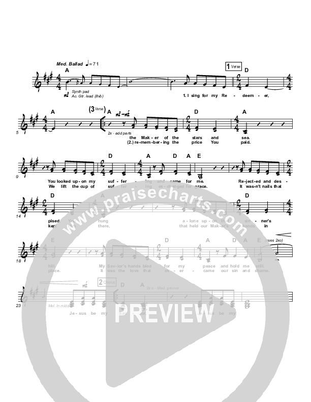 Jesus Be My Savior Lead Sheet (SAT) (Paul Baloche)