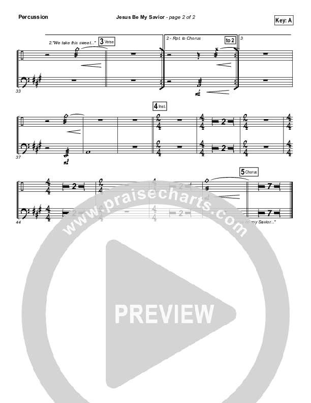 Jesus Be My Savior Percussion (Paul Baloche)