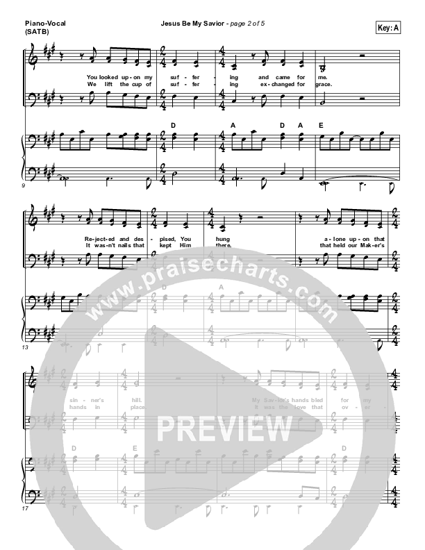 Jesus Be My Savior Piano/Vocal (SATB) (Paul Baloche)