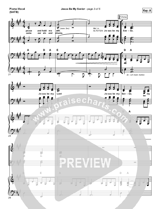 Jesus Be My Savior Piano/Vocal (SATB) (Paul Baloche)