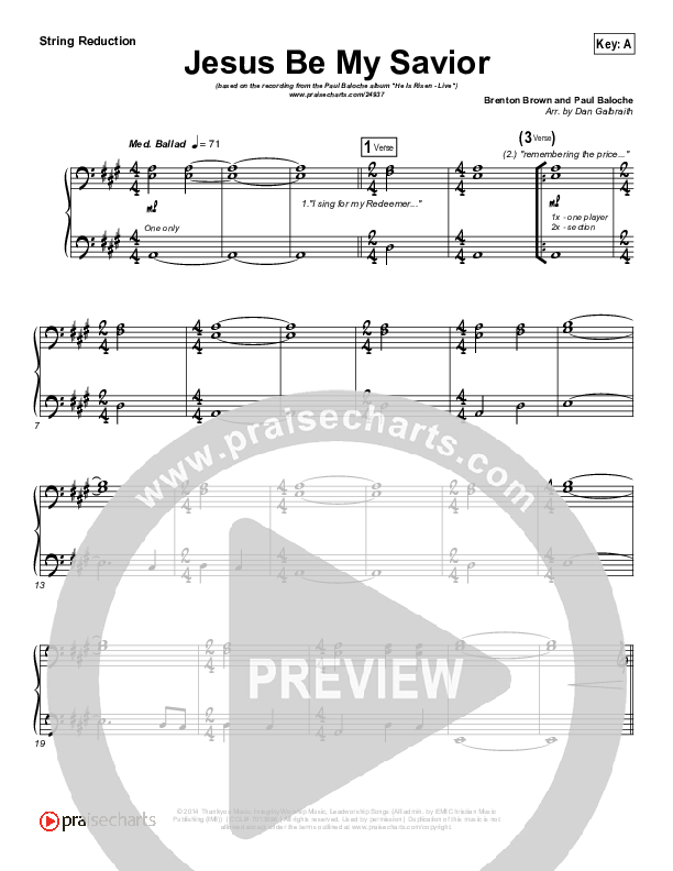 Jesus Be My Savior String Pack (Paul Baloche)