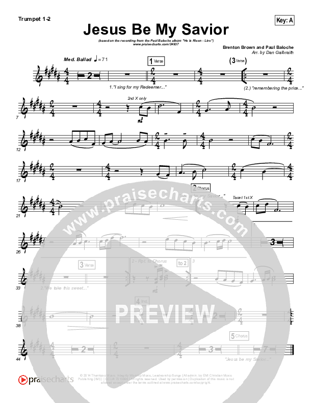 Jesus Be My Savior Brass Pack (Paul Baloche)