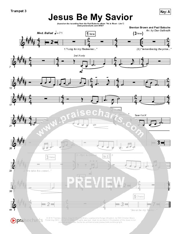 Jesus Be My Savior Brass Pack (Paul Baloche)