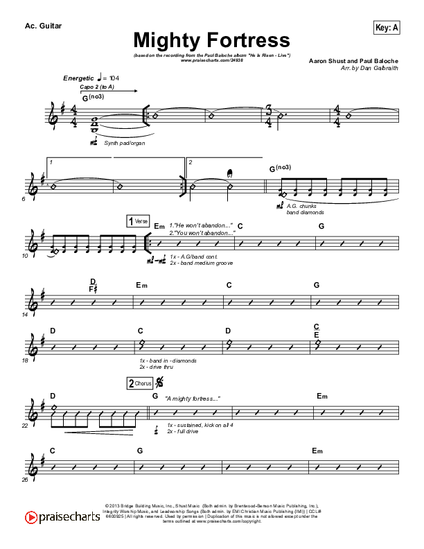 Mighty Fortress Acoustic Guitar (Paul Baloche)