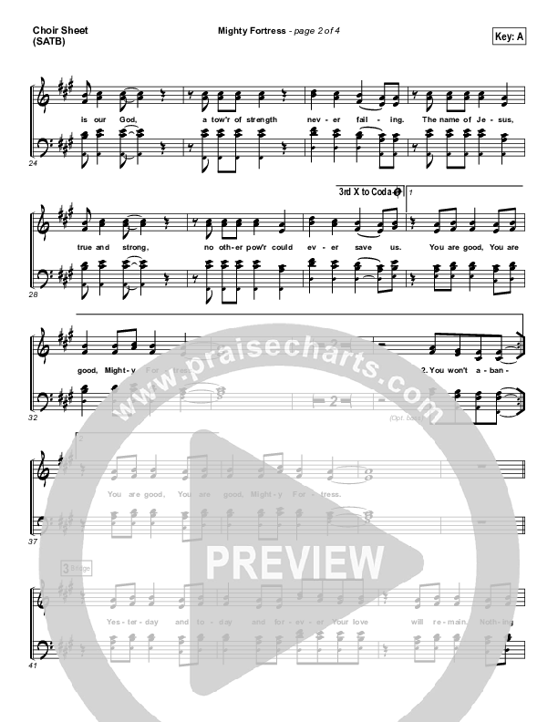 Mighty Fortress Choir Sheet (SATB) (Paul Baloche)