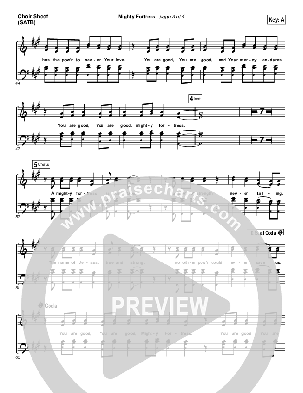 Mighty Fortress Choir Sheet (SATB) (Paul Baloche)