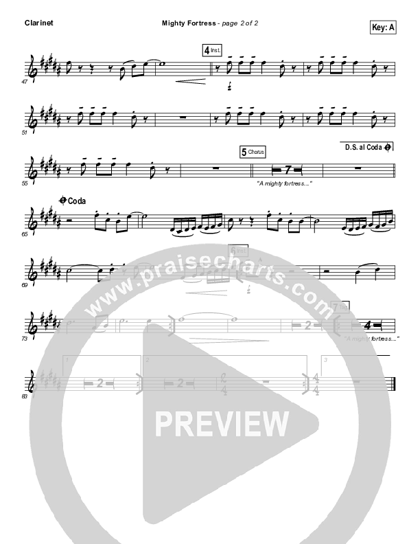 Mighty Fortress Clarinet (Paul Baloche)