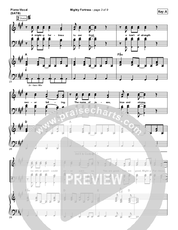 Mighty Fortress Piano/Vocal (SATB) (Paul Baloche)